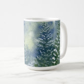 Snowy Forest Watercolor Scene Kaffeetasse (VorderseiteRechts)