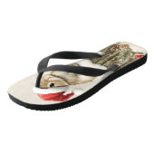 Snowy Forest Winter Woodland Christmas Bunny Bird Badesandalen (Schrägansicht)