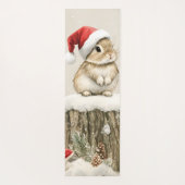 Snowy Forest Winter Woodland Christmas Bunny Bird Yogamatte (Rückseite)