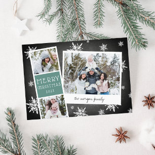 Snowy Fotobooth Holiday Foto Collage Card Feiertagskarte