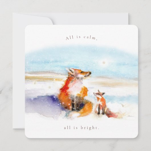 Snowy Foxes Flat Holiday Card Feiertagskarte (Vorderseite)