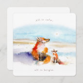 Snowy Foxes Flat Holiday Card Feiertagskarte (Vorne/Hinten)