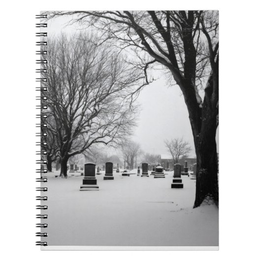 Snowy Friedhof Stillness Notebook Notizblock (Vorderseite)