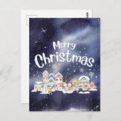 Snowy Frohe Weihnachten Postkarte (Vorne/Hinten)