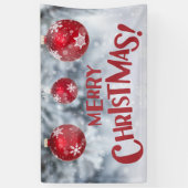 Snowy Frohe Weihnachten Snowflake Ornamente Banner (Vertikal)
