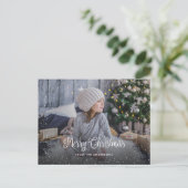 Snowy Frohe Weihnachts-Foto Postkarten (Stehend Vorderseite)