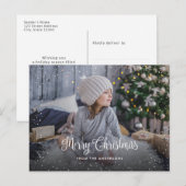 Snowy Frohe Weihnachts-Foto Postkarten (Vorne/Hinten)
