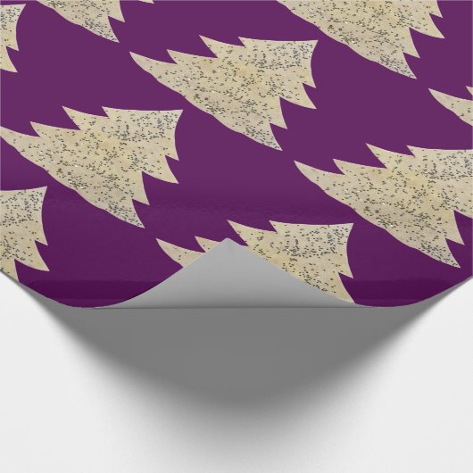 Snowy Funkelficht auf lila Geschenkpapier (Ecke)