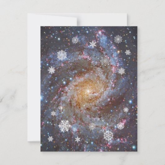 Snowy Galaxy Weihnachtskarte individuell anpassbar (Vorderseite)