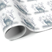 Snowy Glitzer Deer Winter Solstice Geschenk Geschenkpapier (Rolleneckpunkt)