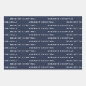 Snowy Globe Blue Merriest Weihnachts-Foto Geschenkpapier Set (Vorderseite 2)