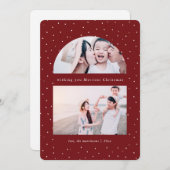 Snowy Globe Foto Rote Weihnachtskarte (Vorne/Hinten)