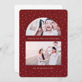 Snowy Globe Foto Rote Weihnachtskarte