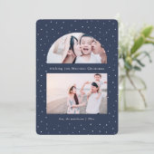 Snowy Globe Foto Weihnachtskarte (Stehend Vorderseite)