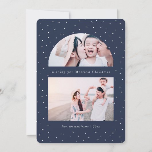 Snowy Globe Foto Weihnachtskarte (Vorderseite)