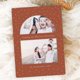 Snowy Globe Terracotta Weihnachts-Fotokarte