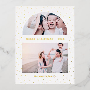 Snowy Globe Weihnachts-Foto Folien Feiertagspostkarte