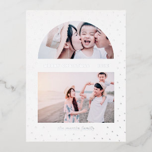 Snowy Globe Weihnachts-Foto Folien Feiertagspostkarte