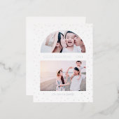 Snowy Globe Weihnachts-Foto Folien Feiertagspostkarte (Vorderseite/Rückseite)