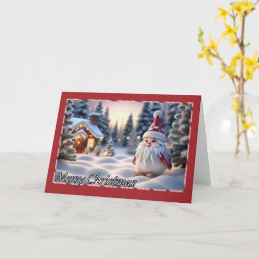 Snowy Gnome Weihnachtskarte Karte (Gelbe Blume)