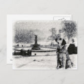 "Snowy Golden by Bethesda Fown" Zentralpark Postkarte (Vorne/Hinten)