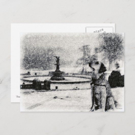 "Snowy Golden by Bethesda Fown" Zentralpark Postkarte (Vorne/Hinten)