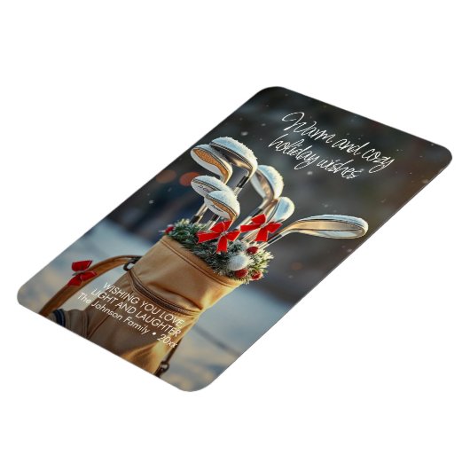 Snowy Golf Wintersaison Wünsche Magnet (Linke Seite)