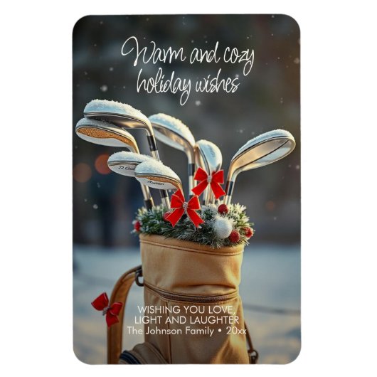 Snowy Golf Wintersaison Wünsche Magnet (Vertikal)