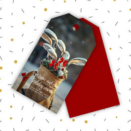 Snowy Golf Wintersaison wünscht ・ Rot Geschenkanhänger