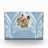 Snowy Gothic Wintermesse Weihnachten Foto Blau (Vorderseite)