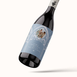 Snowy Gothic Wintermesse Weihnachten Foto Blau Weinetikett