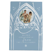 Snowy Gothic Wintermesse Weihnachtsfest Foto Mittlere Geschenktüte (Rückseite)