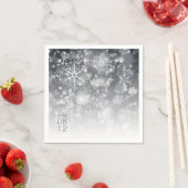 Snowy Gradient Wedding CharcoalID744 Serviette (Beispiel)