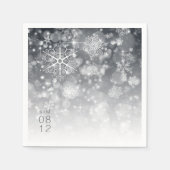 Snowy Gradient Wedding CharcoalID744 Serviette (Vorderseite)