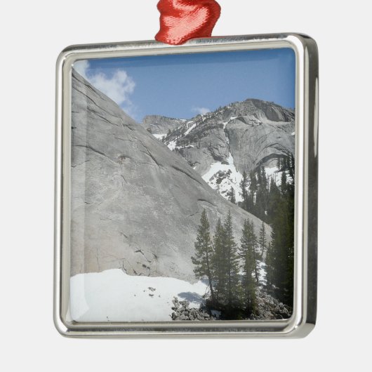 Snowy Granite Domes I im Yosemite Nationalpark Silbernes Ornament (Links)
