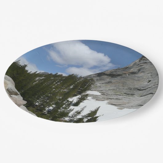 Snowy Granite Domes II Yosemite Nationalpark Pappteller (Schrägansicht)