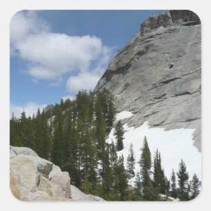 Snowy Granite Domes II Yosemite Nationalpark Quadratischer Aufkleber