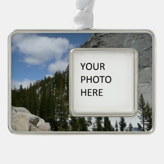 Snowy Granite Domes II Yosemite Nationalpark Rahmen-Ornament Silber (Vorderseite)