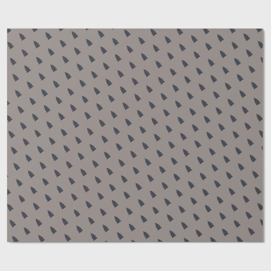 Snowy Gray Christmas Tree Geschenkpapier (Flach)