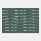 Snowy Green Merriest Weihnachts-Foto Geschenkpapier Set (Vorderseite 2)