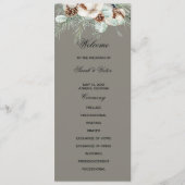 Snowy Greenery floral double side program card Programm (Vorderseite)
