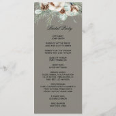 Snowy Greenery floral double side program card Programm (Rückseite)