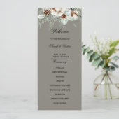 Snowy Greenery floral double side program card Programm (Stehend Vorderseite)