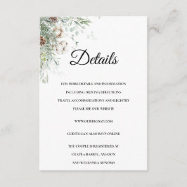 Snowy Greenery floral Enclosure Card Details Begleitkarte