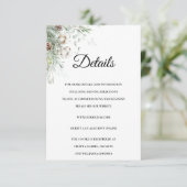 Snowy Greenery floral Enclosure Card Details Begleitkarte (Stehend Vorderseite)