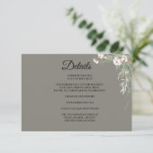 Snowy Greenery Florals Enclosure Card Details Begleitkarte (Stehend Vorderseite)