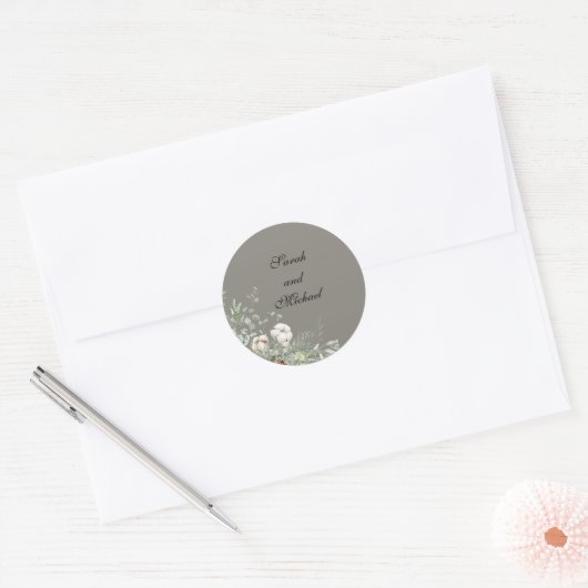 Snowy Greenery label and Stickers (Umschlag)