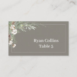 Snowy Greenery Place Cards Platzkarte