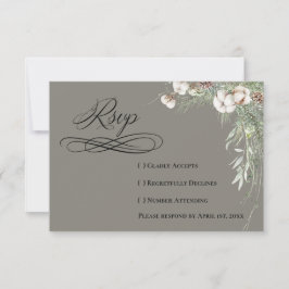 Snowy Greenery RSVP Card Karte