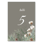 Snowy Greenery Table Number Card Tischnummer (Rückseite)